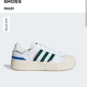 Adidas Superstar White and Green Sneakers